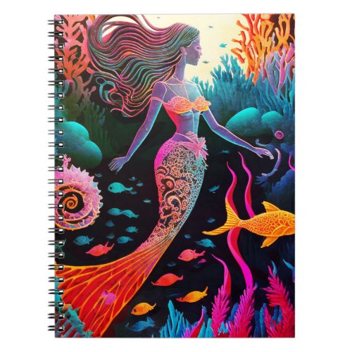 Colorful Rainbow Mermaid Fantasy Notebook