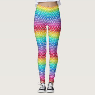 Colorful Rainbow Mermaid scales Leggings