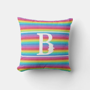 Colorful Rainbow Mermaid scales Throw Pillow