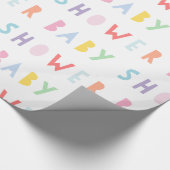 Colorful Rainbow Modern Baby Shower Wrapping Paper (Corner)
