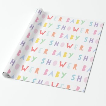 Colorful Rainbow Modern Baby Shower Wrapping Paper by NBpaperco at Zazzle