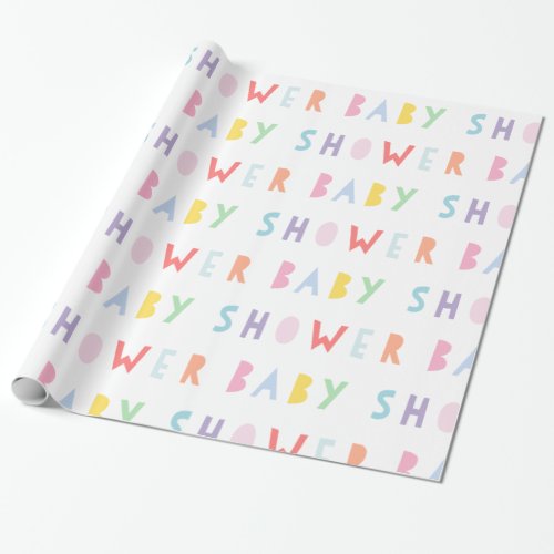 Colorful Rainbow Modern Baby Shower Wrapping Paper