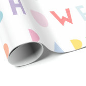Colorful Rainbow Modern Baby Shower Wrapping Paper (Roll Corner)