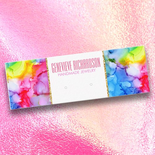 Colorful Rainbow Modern Earring Holder Display Mini Business Card