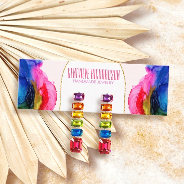 Colorful Rainbow Modern Earring Jewelry Display Mini Business Card (Creator Uploaded)