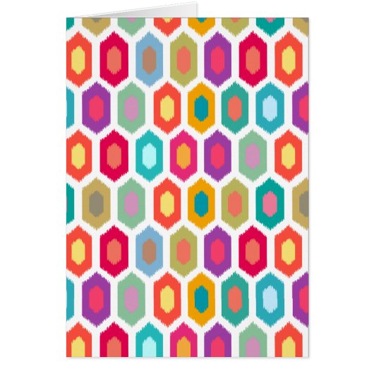 Colorful Rainbow Modern Ikat Pattern Cards (Front)