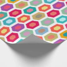 Colorful Rainbow Modern Ikat Tribal Pattern