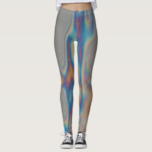 Colorful rainbow moiré reflection leggings