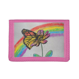 Colorful Rainbow Monarch Butterfly Art Wallet