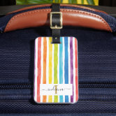 Rainbow Watercolor Luggage Tags