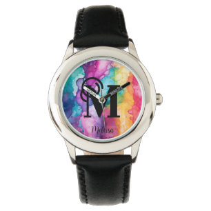 Colorful Rainbow Monogram Watch