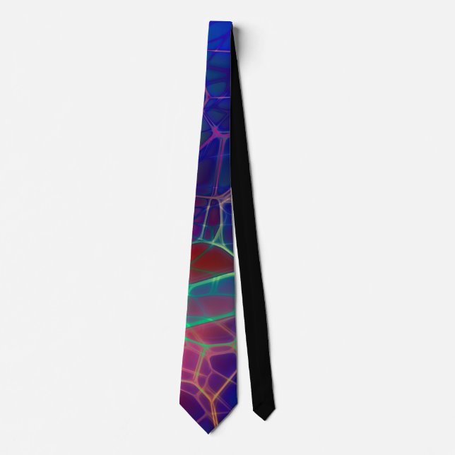 Colorful Rainbow Mosaic Abstract Neck Tie (Front)