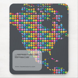 Colorful Rainbow Mosaic Dots America Map Modern Mouse Pad
