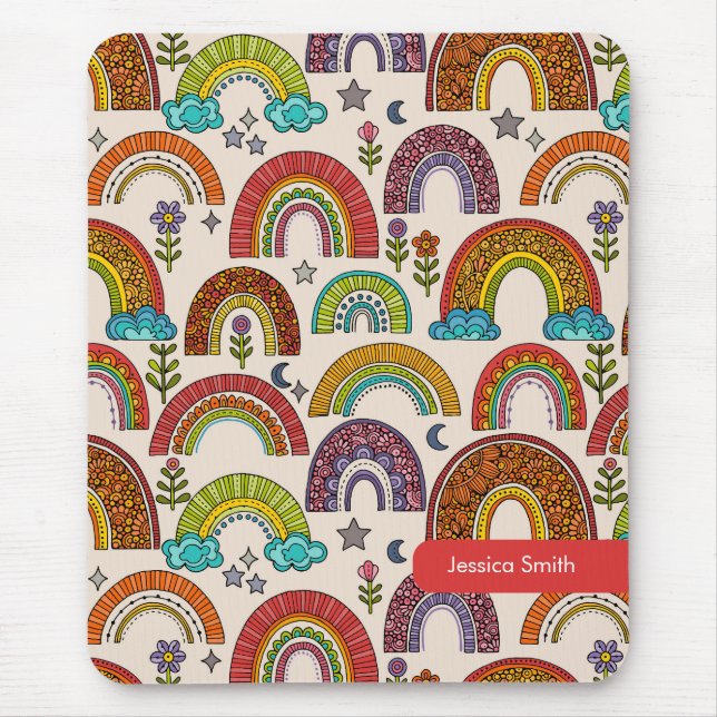 Colorful Rainbow Mouse Pad (Front)