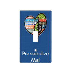 Colorful Rainbow Music Heart Customizable Light Switch Cover