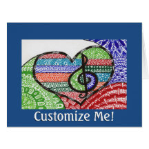 Colorful Rainbow Music Heart Doodle Personalized