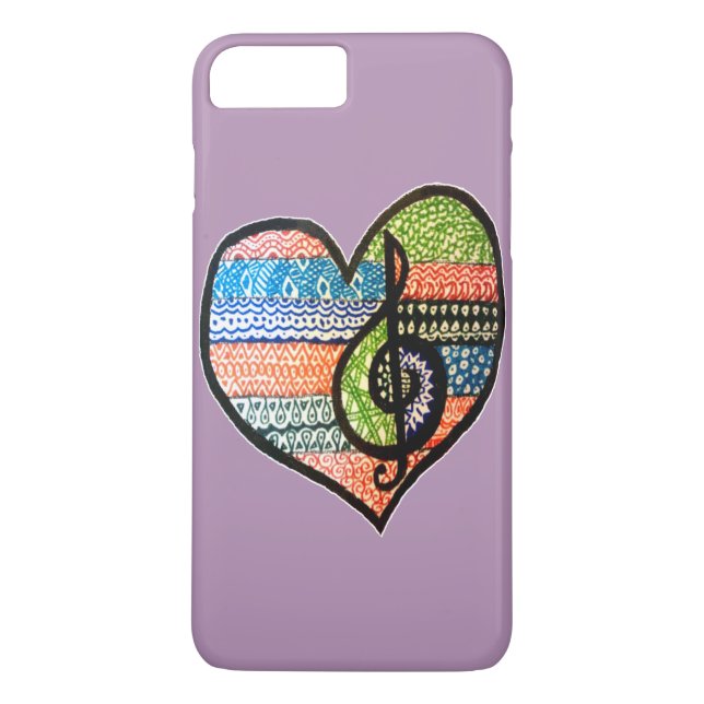Colorful Rainbow Music Heart Personalized Case-Mate iPhone Case (Back)