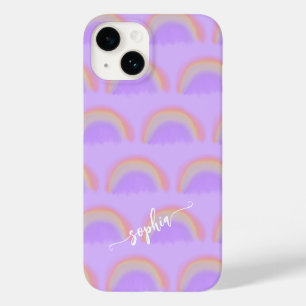 Colorful rainbow name script personalized Case-Mate iPhone 14 case