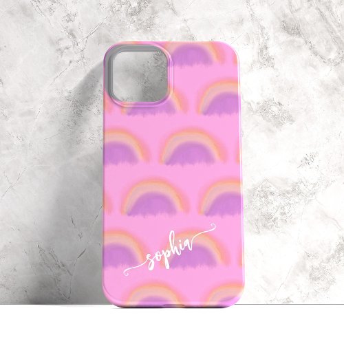 Colorful rainbow name script personalized Case_Mate iPhone 14 case