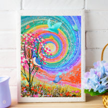 Colorful Rainbow Nature Wildflowers.