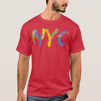 Colorful Rainbow New York City Artwork City Pride T-Shirt