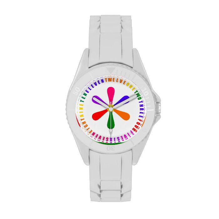 Colorful Rainbow Numbers Wrist Watches