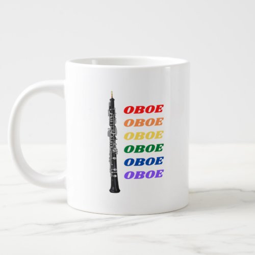 Colorful Rainbow Oboe Oboist   Giant Coffee Mug