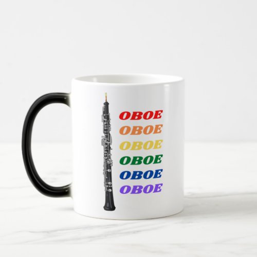 Colorful Rainbow Oboe Oboist   Magic Mug