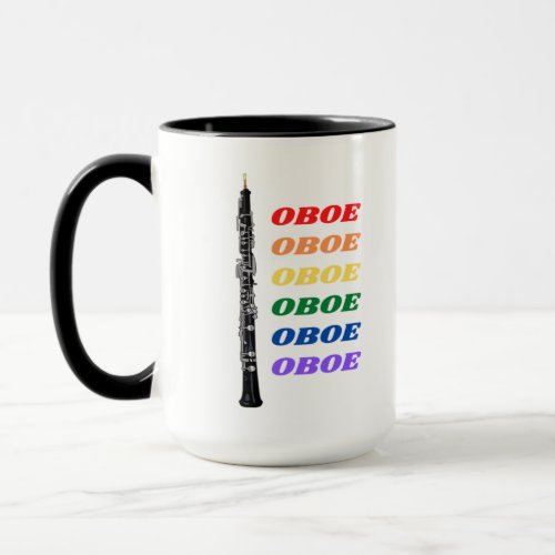 Colorful Rainbow Oboe Oboist  Mug