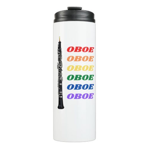 Colorful Rainbow Oboe Oboist    Thermal Tumbler