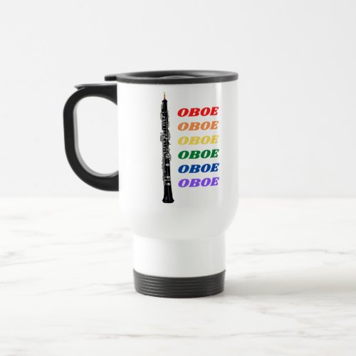 Colorful Rainbow Oboe Oboist   Travel Mug