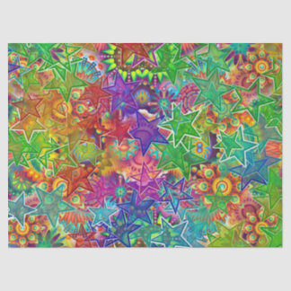 Colorful Rainbow of Stars Tissue Paper