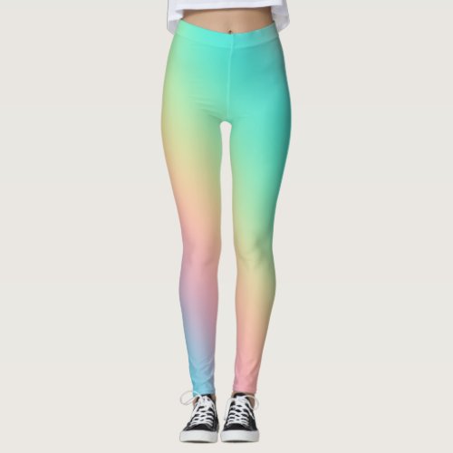 Colorful Rainbow Ombre Gradient Blur Abstract Desi Leggings