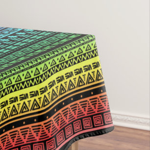 Colorful rainbow ornament tablecloth