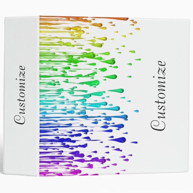 Colorful Rainbow Paint Drips Binder (Front/Spine)