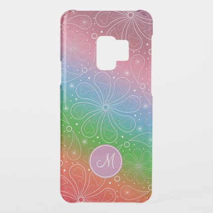 Colorful Rainbow Paisley Floral Hearts monogrammed Uncommon Samsung Galaxy S9 Case