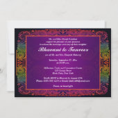 Colorful Rainbow Paisley Wedding Invitation (Back)