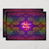 Colorful Rainbow Paisley Wedding Invitation (Front/Back)