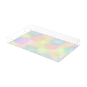 Colorful Rainbow pastel Geometric Circle Pattern Acrylic Tray