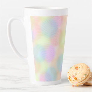 Colorful Rainbow pastel Geometric Circle Pattern Latte Mug