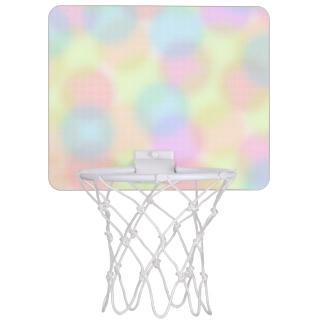 Colorful Rainbow pastel Geometric Circle Pattern Mini Basketball Hoop (Front)