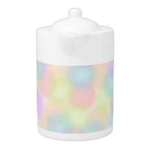 Colorful Rainbow pastel Geometric Circle Pattern Teapot