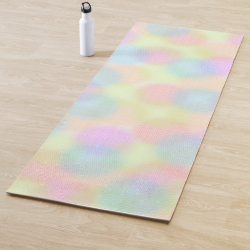 Colorful Rainbow pastel Geometric Circle Pattern Yoga Mat