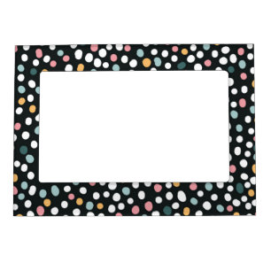 colorful rainbow pastel polka dots abstract magnetic frame