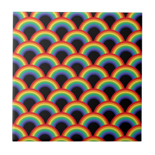 Colorful Rainbow Pattern Ceramic Tile
