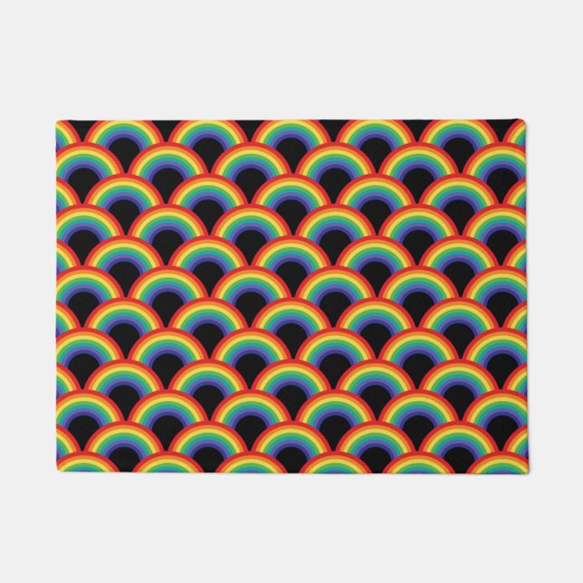 Colorful Rainbow Pattern Doormat (Front)