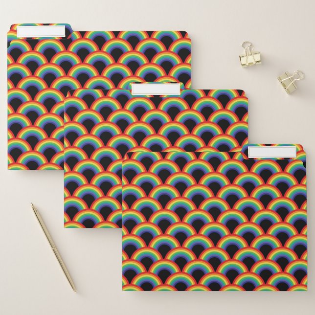 Colorful Rainbow Pattern File Folder (Set)