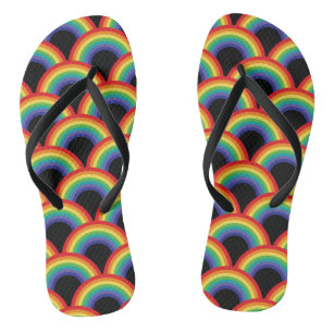 Colorful Rainbow Pattern Flip Flops
