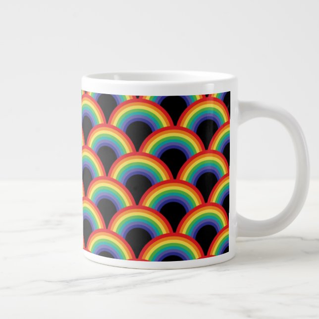 Colorful Rainbow Pattern Giant Coffee Mug (Right)