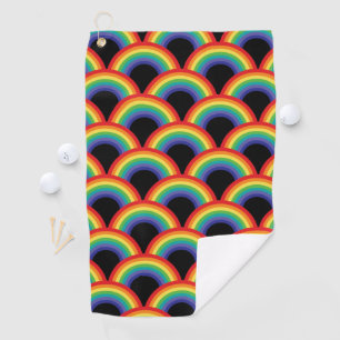 Colorful Rainbow Pattern Golf Towel